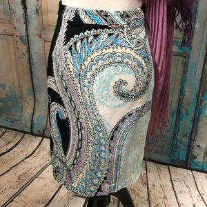 NYC Multi-Colored Paisley Pencil Skirt 6